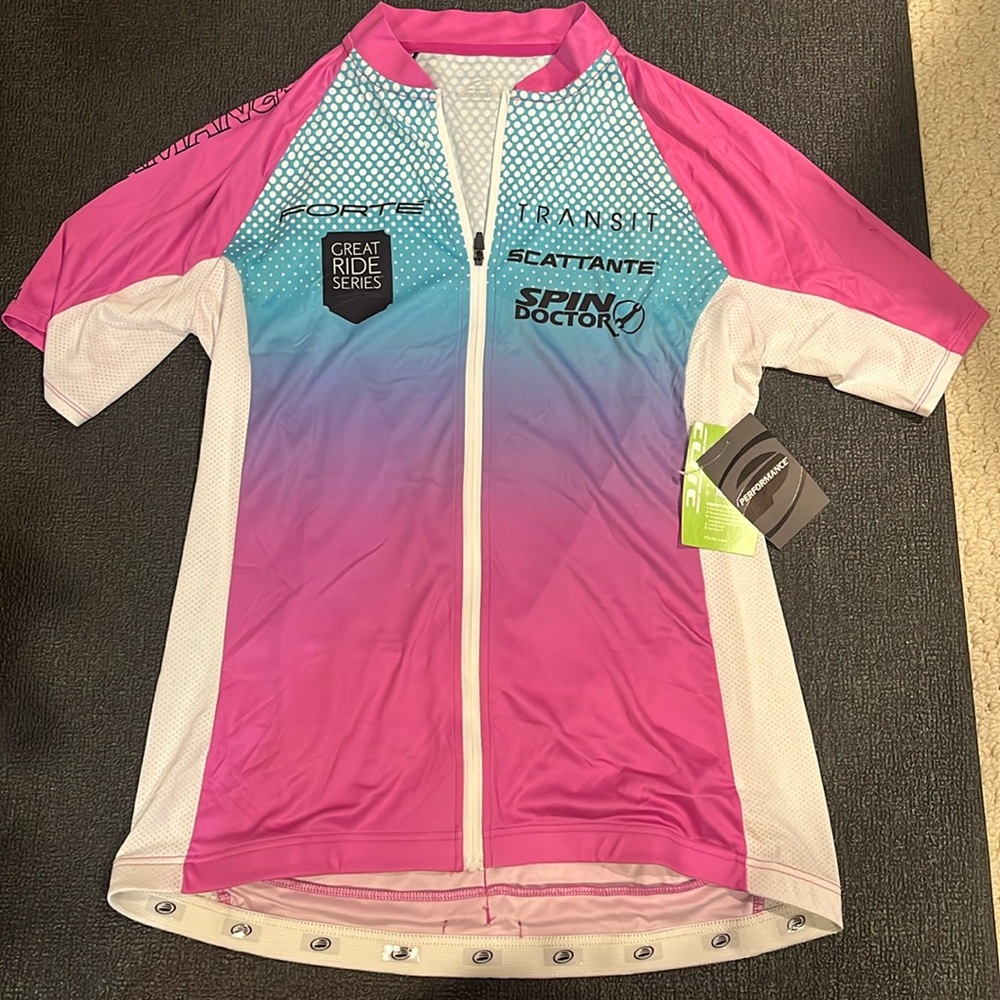 NWT Performance Bike XL White Pink Women’s Elite Team II Jersey